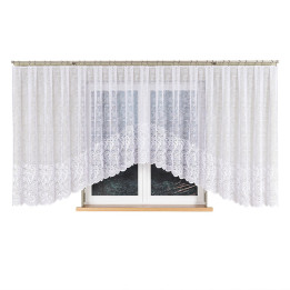 Firanka gotowa żakardowa z podcięciem KINGA 600x160 cm biały
