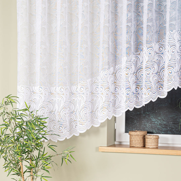 Firanka gotowa żakardowa z podcięciem KINGA 600x160 cm biały