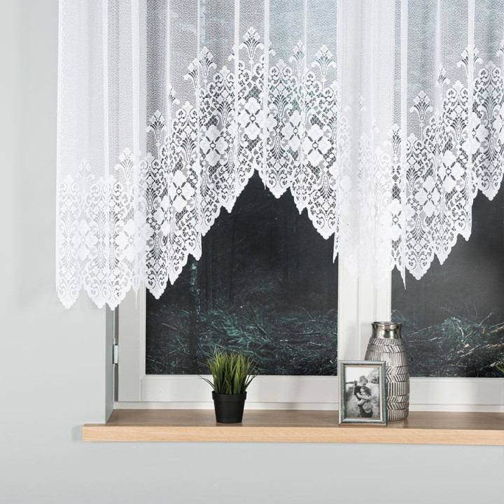 Firanka gotowa żakardowa z podcięciem NADIA 300x130 cm biały