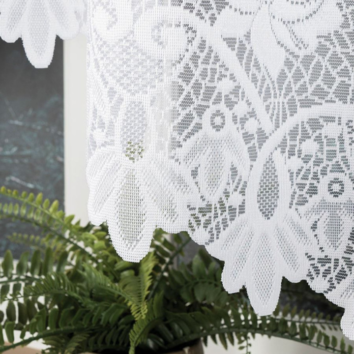 Firanka gotowa żakardowa z podcięciem DEMETRIA 400x160 cm biały
