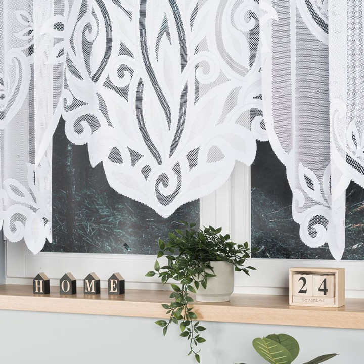 Firanka gotowa żakardowa z podcięciem POLA 500x160 cm biały