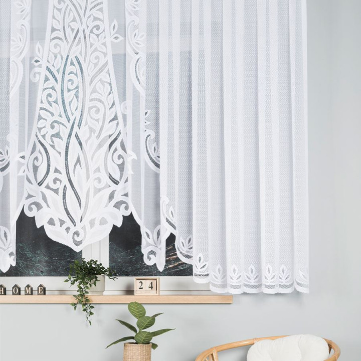 Firanka gotowa żakardowa z podcięciem POLA 500x160 cm biały