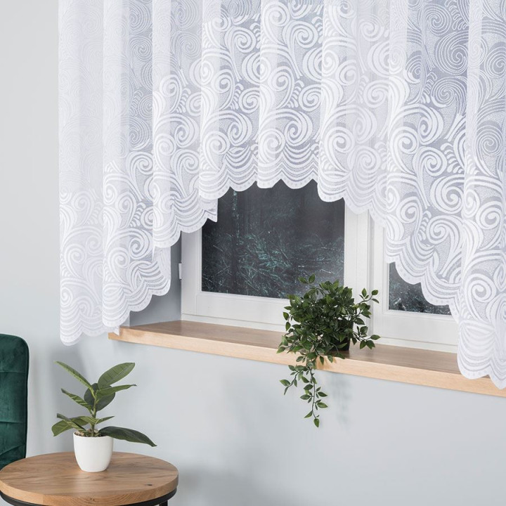 Firanka gotowa żakardowa z podcięciem KINGA 300x160 cm biały