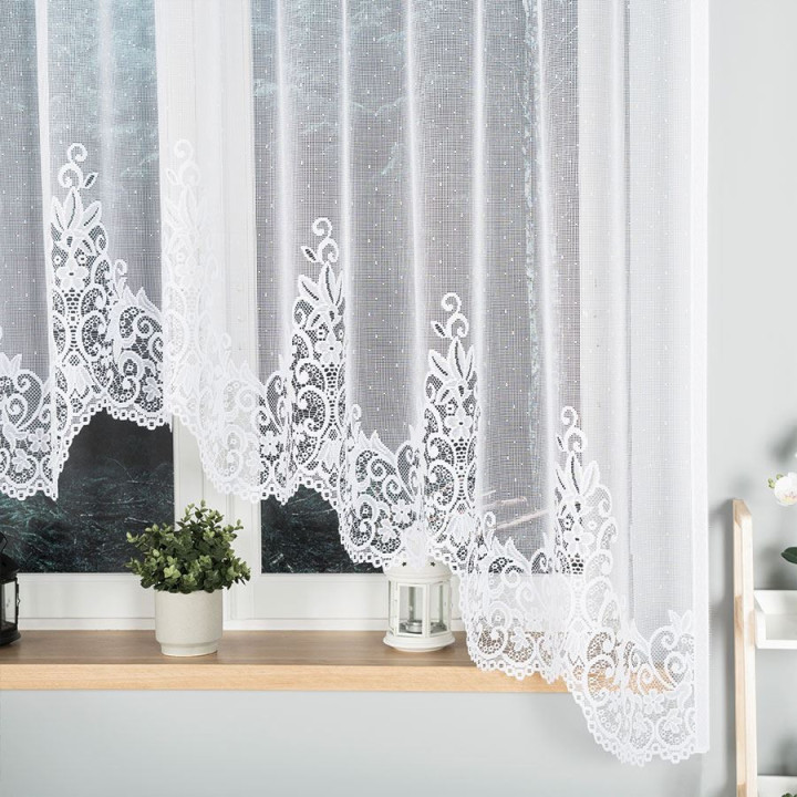 Firanka gotowa żakardowa z podcięciem BERENIKA 300x170 cm biały