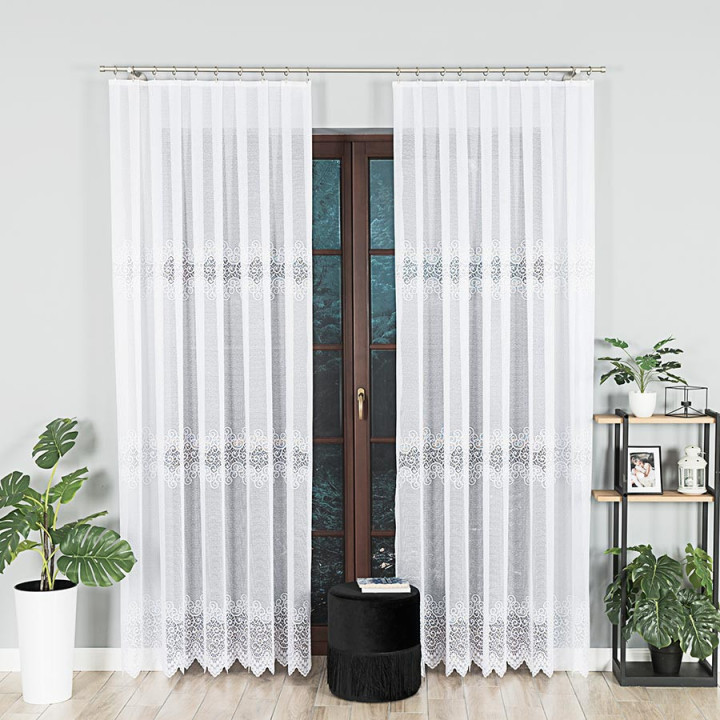 Firanka gotowa żakardowa VIOLETTA 300x250 cm biały