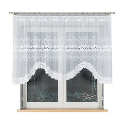 Firanka gotowa żakardowa z podcięciem BASTIA 250x120 cm biały