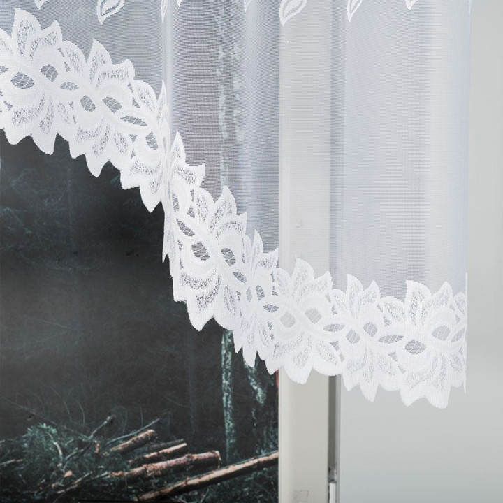 Firanka gotowa żakardowa z podcięciem BASTIA 250x120 cm biały