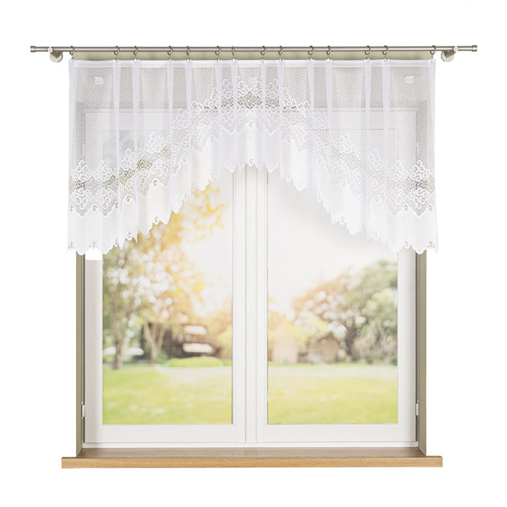Firanka gotowa żakardowa z podcięciem MODESTA 250x80 cm biały