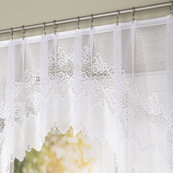 Firanka gotowa żakardowa z podcięciem MODESTA 250x80 cm biały