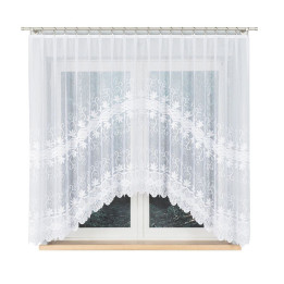 Firanka gotowa żakardowa z podcięciem JOWITA 300x160 cm biały