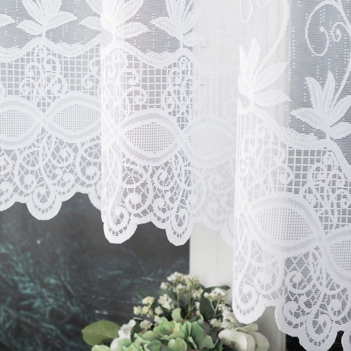 Firanka gotowa żakardowa z podcięciem JOWITA 300x160 cm biały
