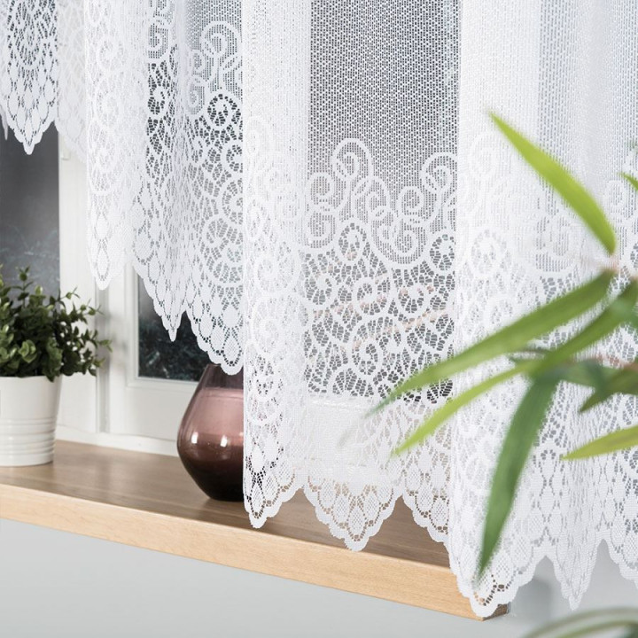 Firanka gotowa żakardowa z podcięciem VIOLETTA 420x160 cm biały