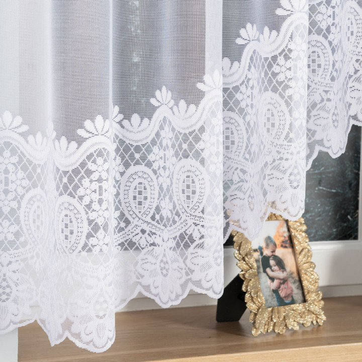 Firanka gotowa żakardowa z podcięciem DARIA 300x160 cm biały