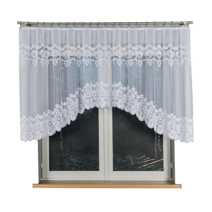 Firanka gotowa żakardowa z podcięciem DARIA 350x120 cm biały