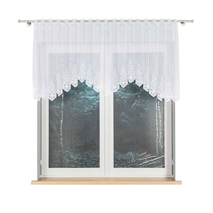 Firanka gotowa żakardowa z podcięciem KLEMENTYNA 200x80 cm biały