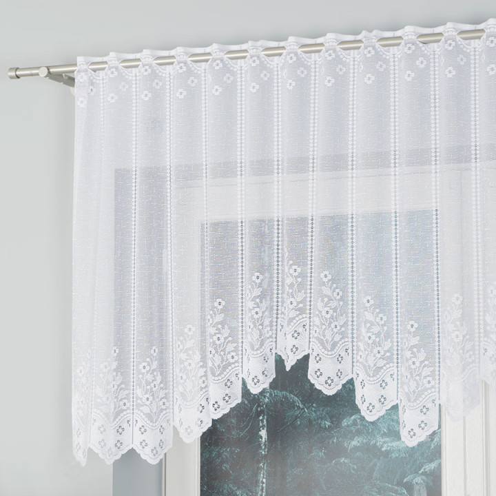 Firanka gotowa żakardowa z podcięciem KLEMENTYNA 200x80 cm biały