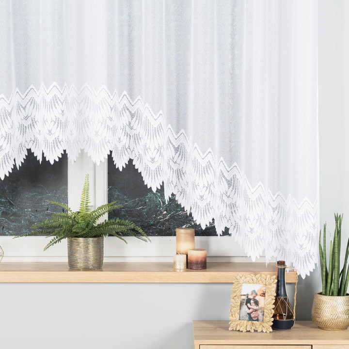 Firanka gotowa żakardowa z podcięciem FELICJA 350x160 cm biały