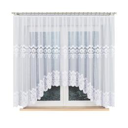 Firanka gotowa żakardowa z podcięciem DARIA 500x160 cm biały