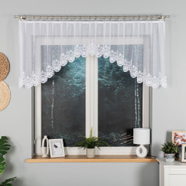 Firanka gotowa żakardowa z podcięciem z dzianiny żakardowej ŻANETA 300x80 cm biały