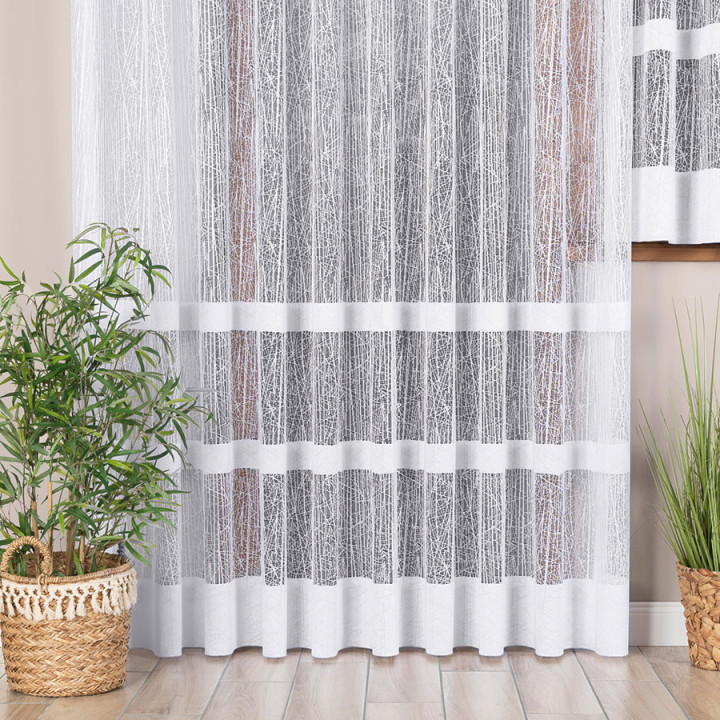 Firanka gotowa żakardowa WIKTORIA 300x250 cm biały