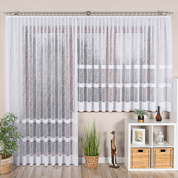 Firanka gotowa żakardowa WIKTORIA 300x250 cm biały