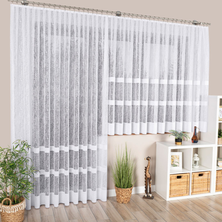 Firanka gotowa żakardowa WIKTORIA 300x250 cm biały