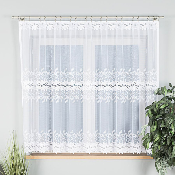 Firanka gotowa żakardowa BASTIA 300x160 cm biały