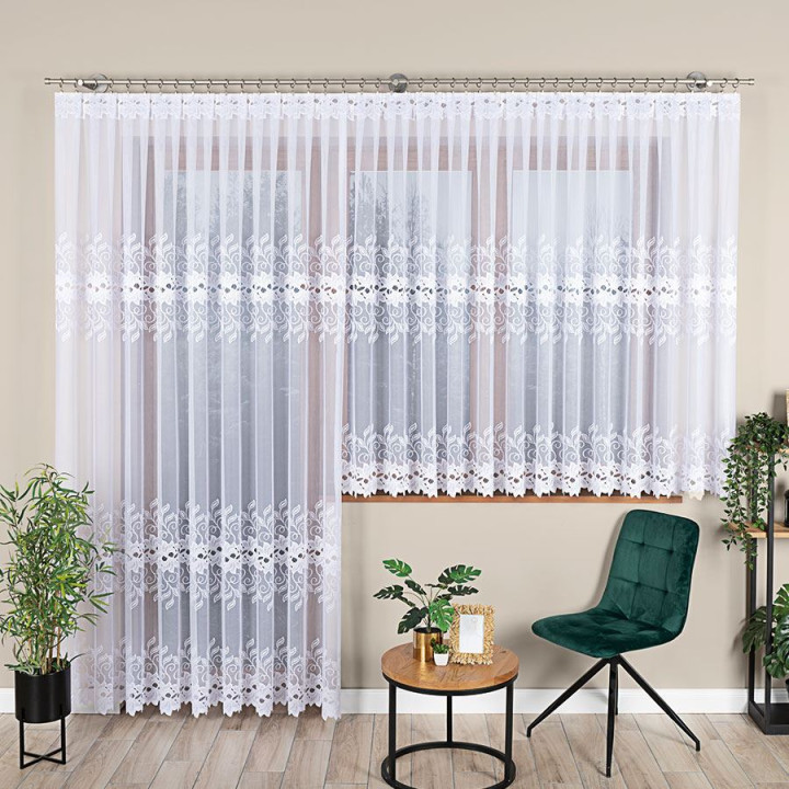 Firanka gotowa żakardowa BASTIA 300x250 cm biały