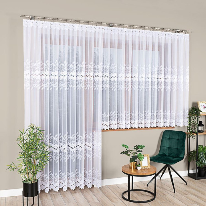 Firanka gotowa żakardowa BASTIA 300x250 cm biały