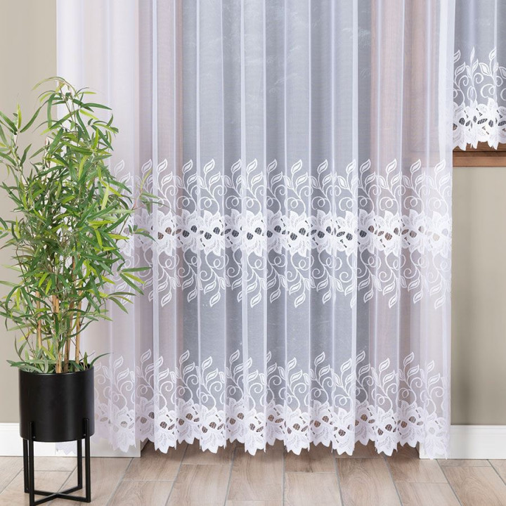 Firanka gotowa żakardowa BASTIA 300x250 cm biały