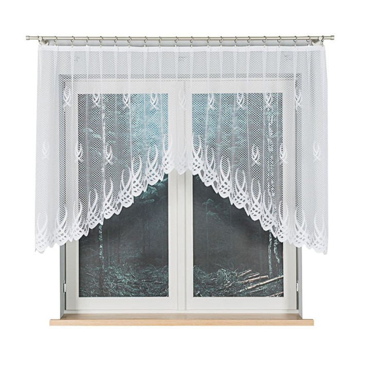 Firanka gotowa żakardowa z podcięciem GOSIA 250x120 cm biały