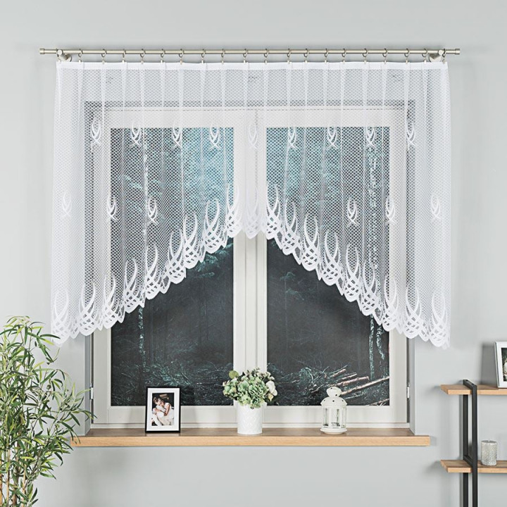 Firanka gotowa żakardowa z podcięciem GOSIA 250x120 cm biały
