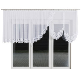 Firanka gotowa żakardowa z podcięciem JADWIGA 500x140 cm biały