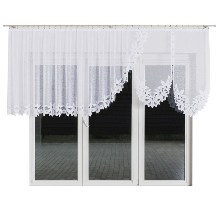 Firanka gotowa żakardowa z podcięciem JADWIGA 500x140 cm biały