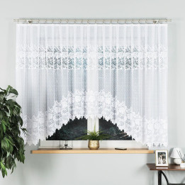 Firanka gotowa żakardowa z podcięciem DEMETRIA 500x160 cm biały