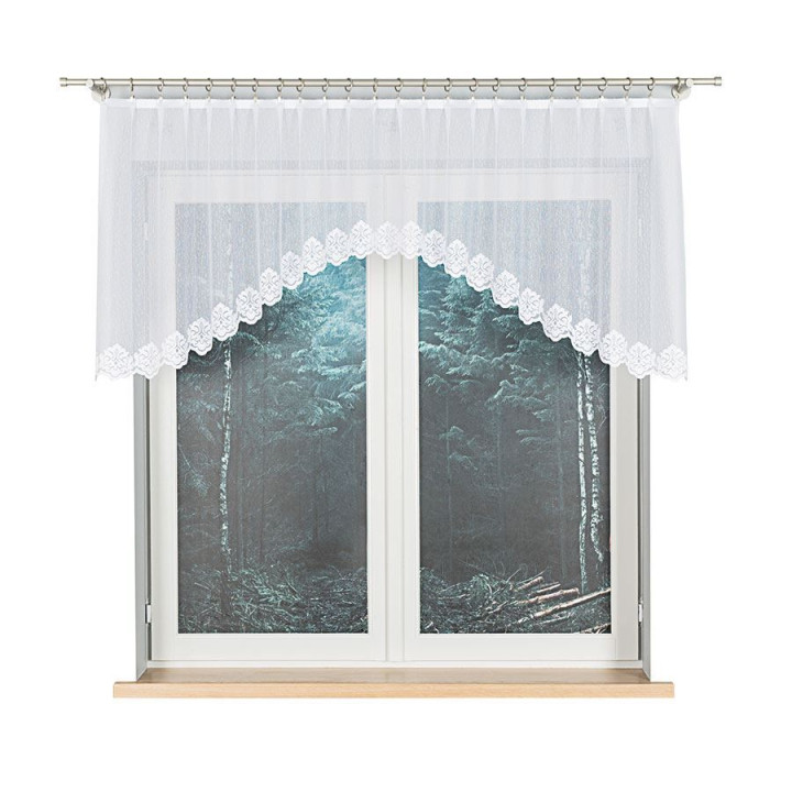 Firanka gotowa żakardowa z podcięciem ŻAKLINA 250x80 cm biały