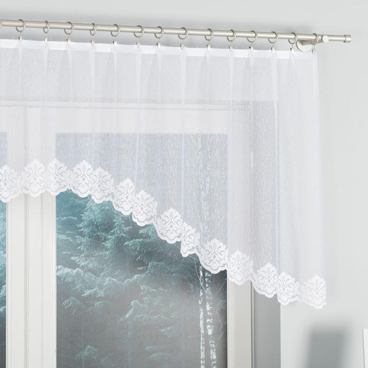 Firanka gotowa żakardowa z podcięciem ŻAKLINA 250x80 cm biały
