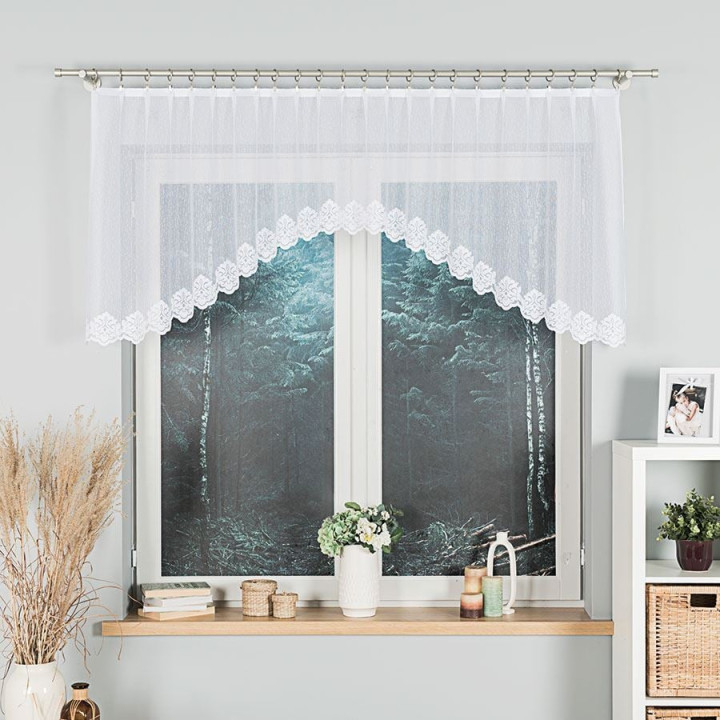 Firanka gotowa żakardowa z podcięciem ŻAKLINA 250x80 cm biały