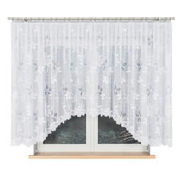 Firanka gotowa żakardowa z podcięciem RENATA 400x150 cm biały