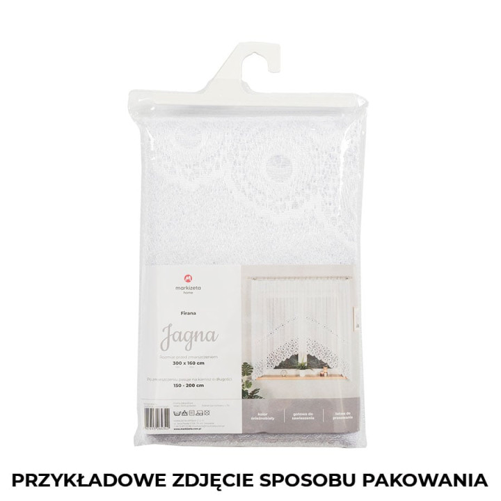 Firanka gotowa żakardowa z podcięciem DARIA 300x140 cm biały