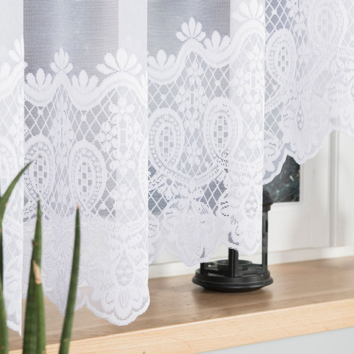 Firanka gotowa żakardowa z podcięciem DARIA 300x140 cm biały