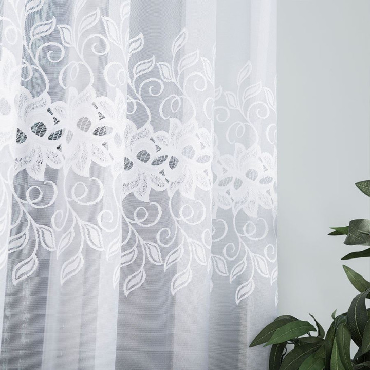 Firanka gotowa żakardowa BASTIA 270x160 cm biały