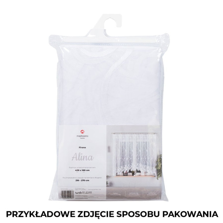 Firanka gotowa żakardowa z podcięciem FELICJA 600x160 cm biały