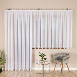 Firanka gotowa żakardowa JAGODA 300x250 cm biały
