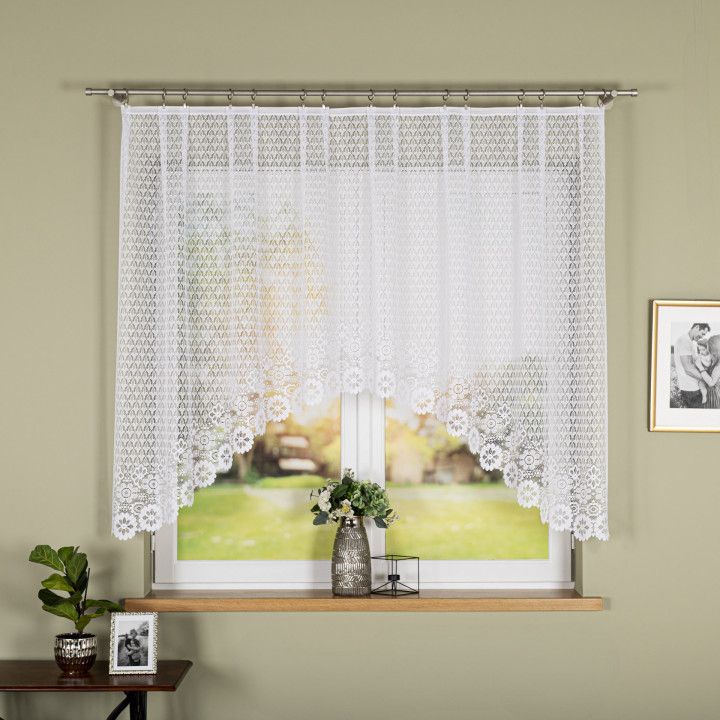 Firanka gotowa żakardowa z podcięciem FAUSTYNA 250x140 cm biały