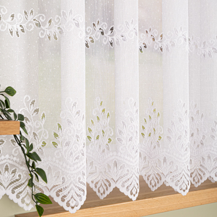 Firanka gotowa żakardowa JAGODA 400x160 cm biały