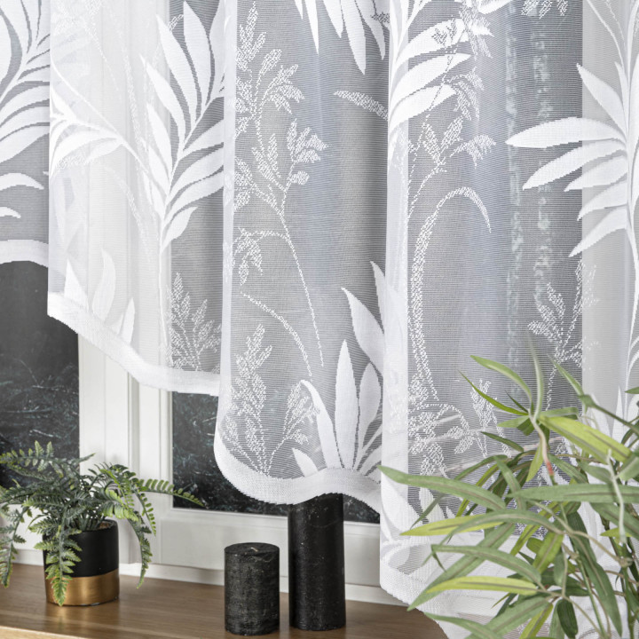 Firanka gotowa żakardowa z podcięciem KAJA 300x160 cm biały
