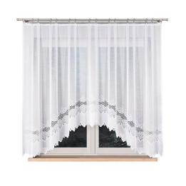 Firanka gotowa żakardowa z podcięciem MODESTA 300x160 cm biały