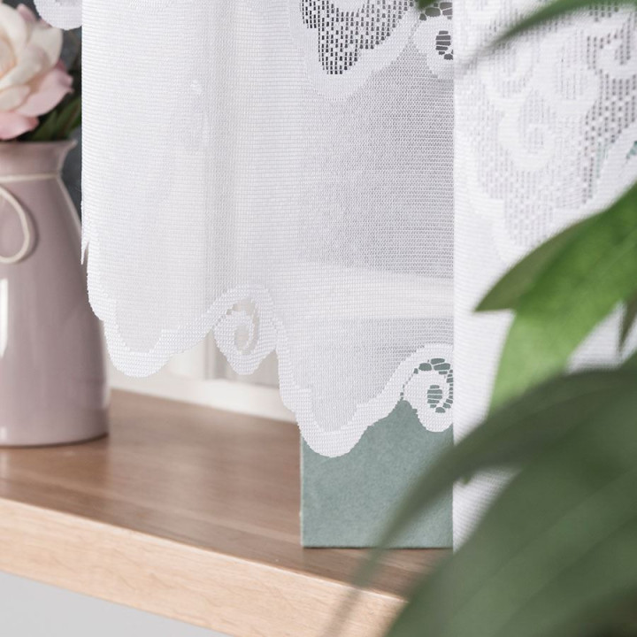 Firanka gotowa żakardowa z podcięciem MODESTA 300x160 cm biały