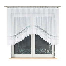 Firanka gotowa żakardowa z podcięciem MODESTA 250x120 cm biały